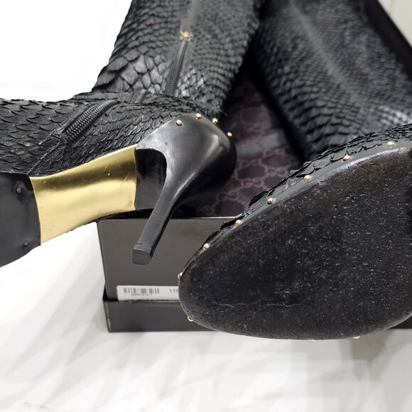 Original Gucci python over-the-knee stretch boots BLACK - Picture 16 of 16